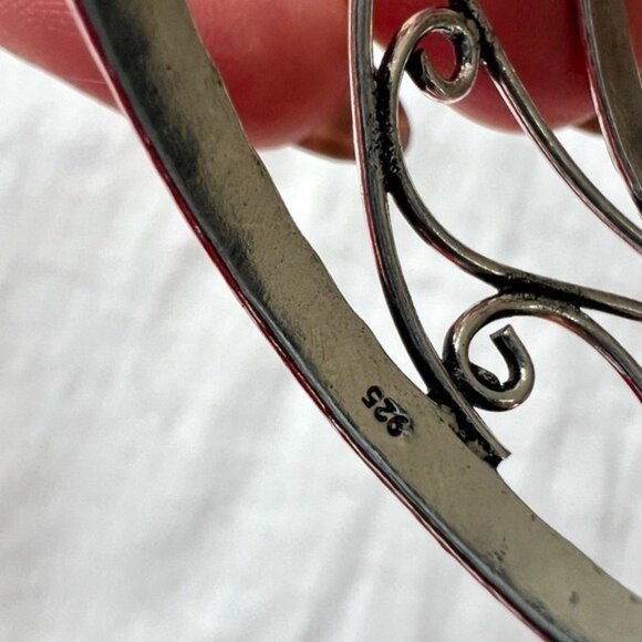 925 OMG OMG GORGEOUS Rainbow Flash Moonstone Teardrop Cuff Bracelet - Picture 5 of 9